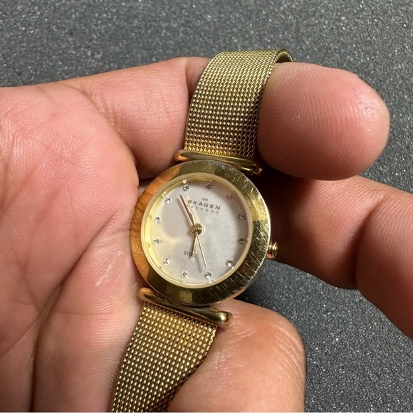 SKAGEN 107SGGD Women's Stainless Steel Analog Dial Quartz Wrist Watch Working - Picture 2 of 6